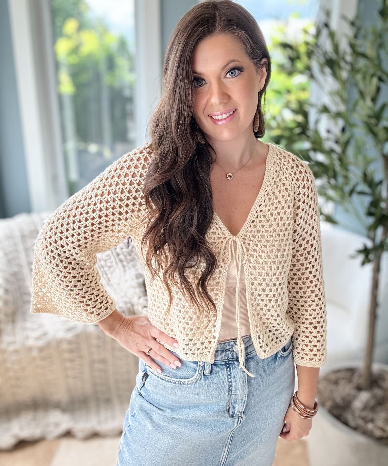 CROCHET PATTERN & VIDEO/ V-Stitch Summer Cardigan, Crochet Cardigan Pattern, Crochet Lace Cardigan, top-down, sizes xs-5x, pdf crochet